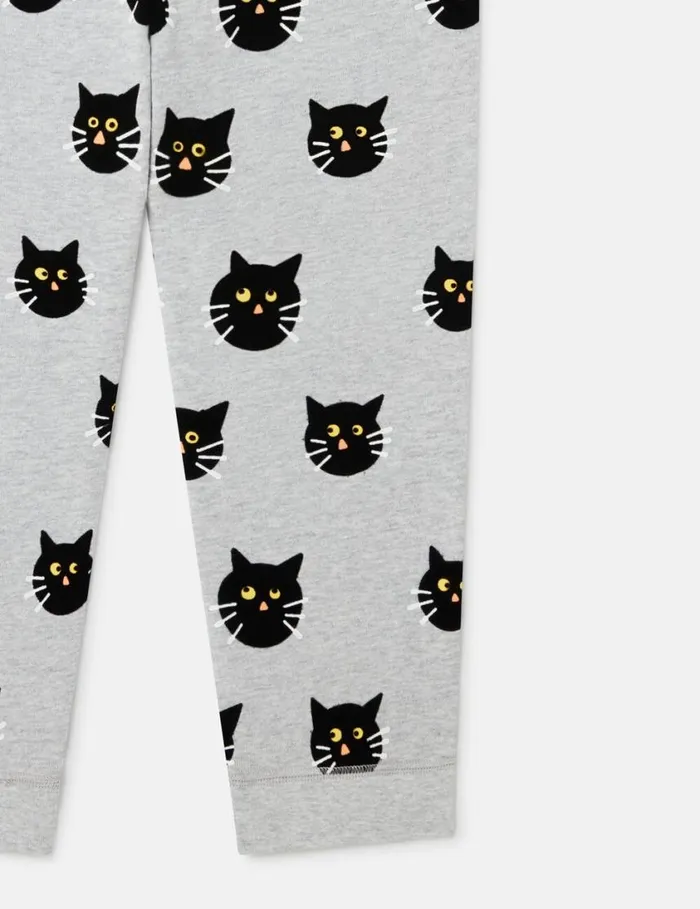 Kids Spooky Cat Pattern Joggers Grey Stella McCartney Pants and Shorts