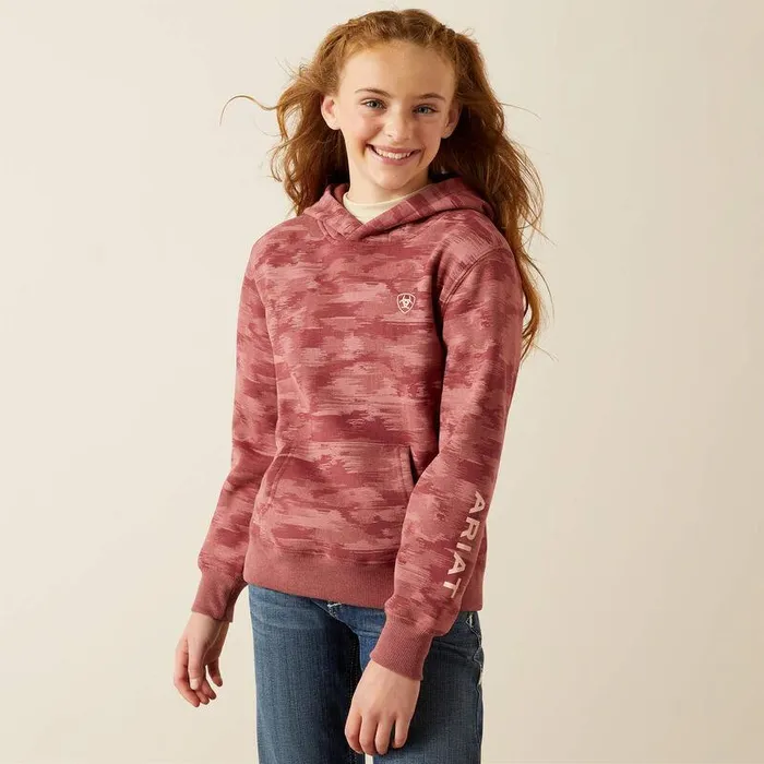 Kids Sweatshirts and Hoodies Ariat Ariat 20 Hoodie Mauve Blur Print