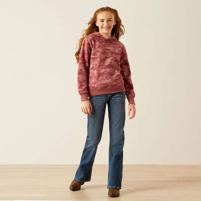 Kids Sweatshirts and Hoodies Ariat Ariat 20 Hoodie Mauve Blur Print