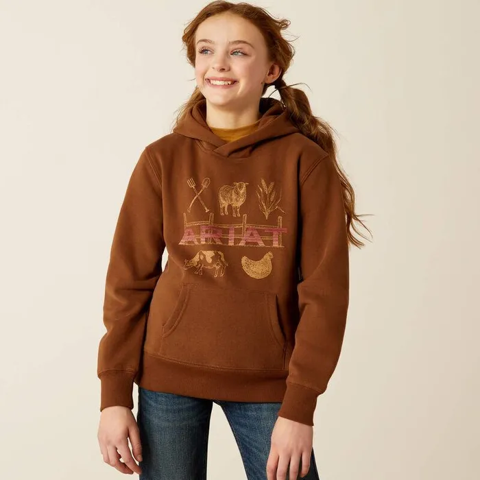Kids Sweatshirts and Hoodies Ariat Ranch Collections Hoodie Soft Silt