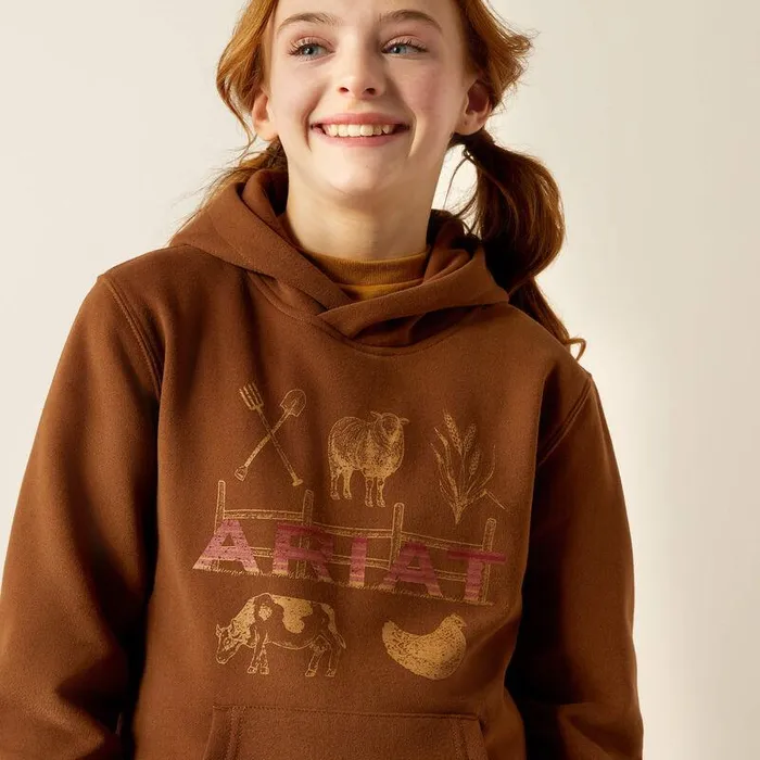 Kids Sweatshirts and Hoodies Ariat Ranch Collections Hoodie Soft Silt