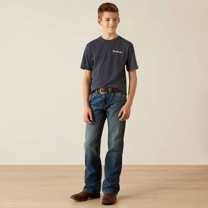 Kids TShirts and Polos Ariat Ariat Camo Patriot TShirt Navy Heather