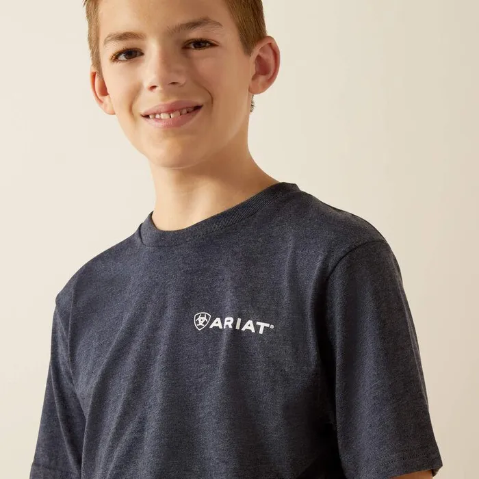 Kids TShirts and Polos Ariat Ariat Camo Patriot TShirt Navy Heather