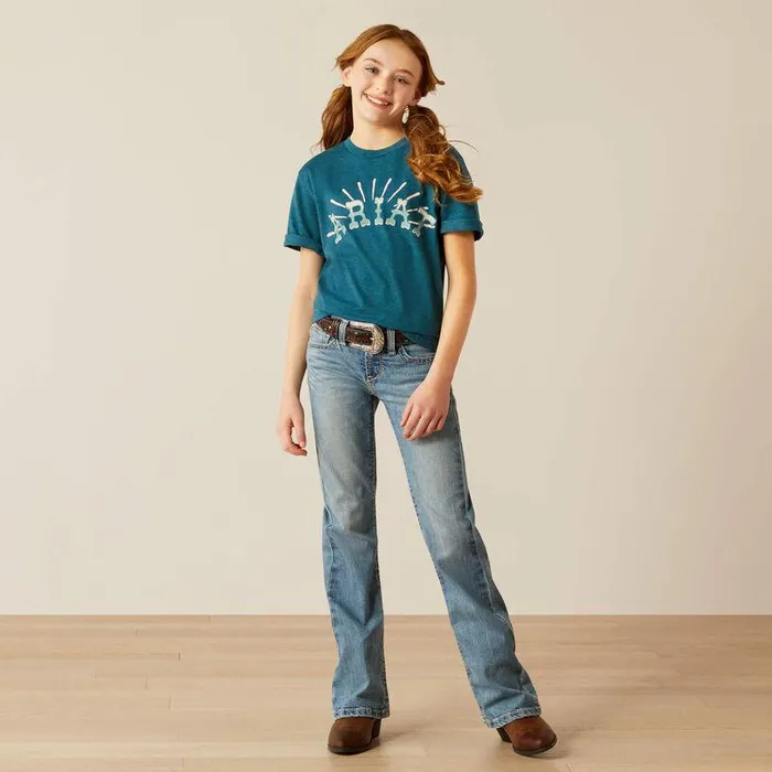 Kids TShirts and Polos Ariat Ariat Sunrise TShirt Deep Sea Heather