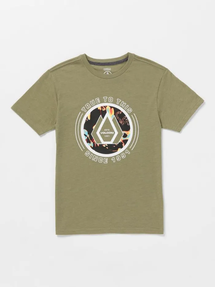 Kids TShirts and Tanks Volcom Big Boys Linkfill Short Sleeve Tee 8211 Thyme Green Heather