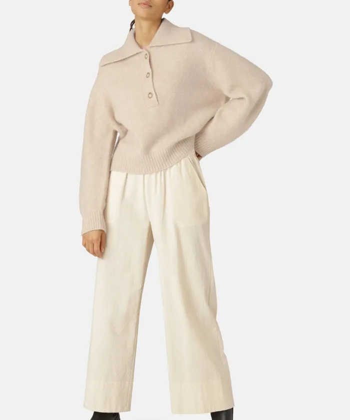 Knit Blouse 8211 Bleached Sand Clothing Ilse Jacobsen Knitwear