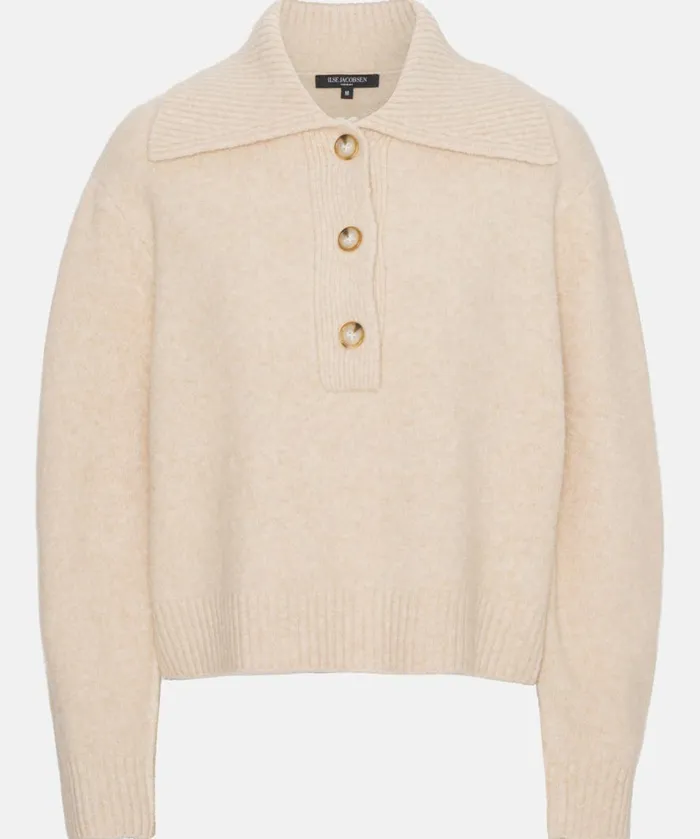 Knit Blouse 8211 Bleached Sand Clothing Ilse Jacobsen Knitwear Knit Blouse 8211 Bleached Sand Clothing Ilse Jacobsen Knitwear