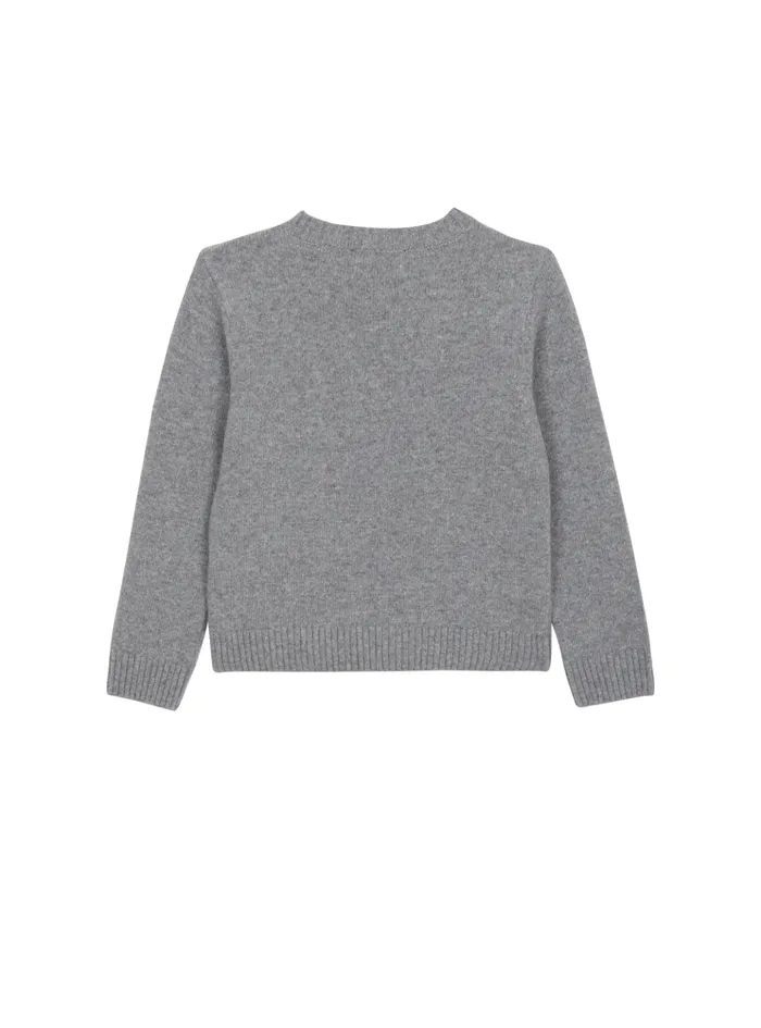 Knit Jumper With Logo Grey Kids Balmain
