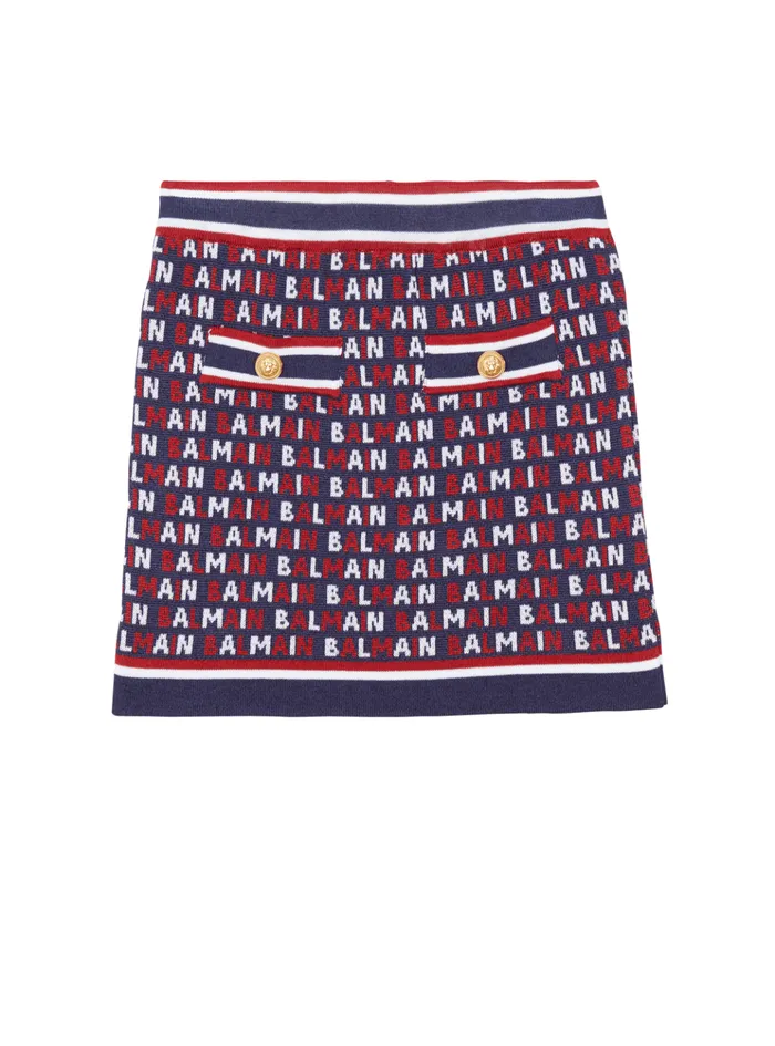 Knit Skirt Navy Kids Balmain