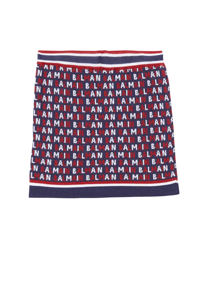 Knit Skirt Navy Kids Balmain