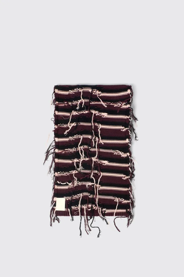 Knit Women Camper Knit Scarf Brown Intarsia Knit Scarf