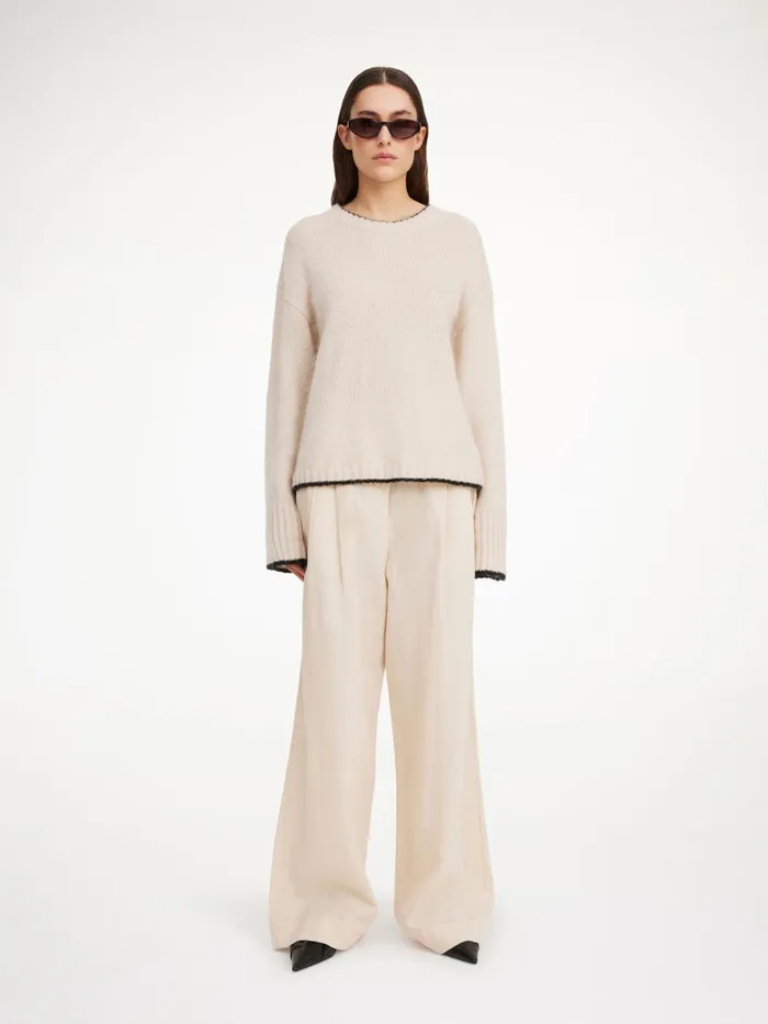 Knitwear Women By Malene Birger Cierra Sweater Oyster Gray
