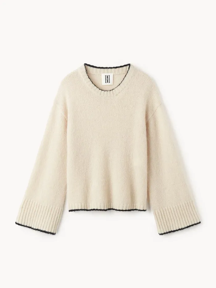 Knitwear Women By Malene Birger Cierra Sweater Oyster Gray Knitwear Women By Malene Birger Cierra Sweater Oyster Gray