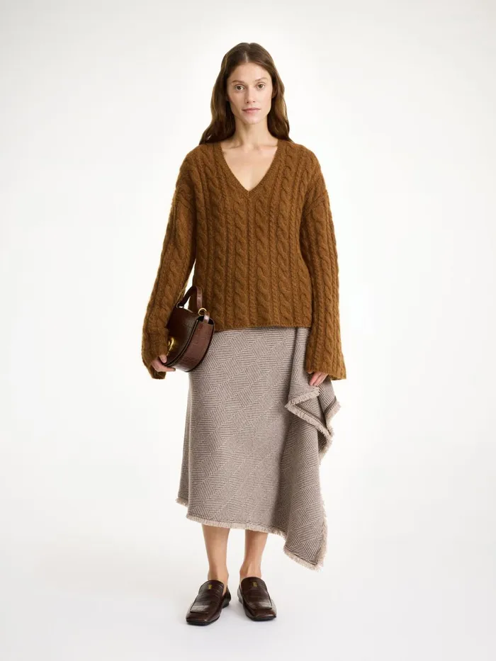 Knitwear Women By Malene Birger Cimone Cableknit Sweater Bison
