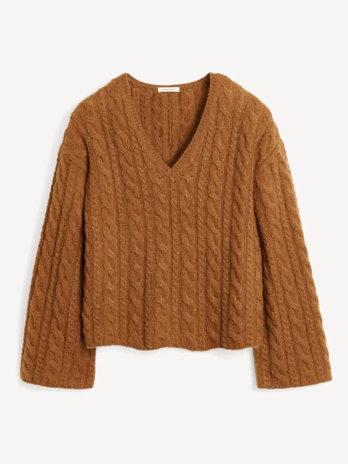 Knitwear Women By Malene Birger Cimone Cableknit Sweater Bison Knitwear Women By Malene Birger Cimone Cableknit Sweater Bison