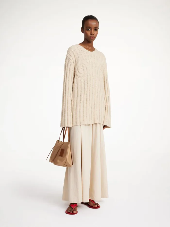 Knitwear Women By Malene Birger Cirra Ribbed Sweater Oyster Gray