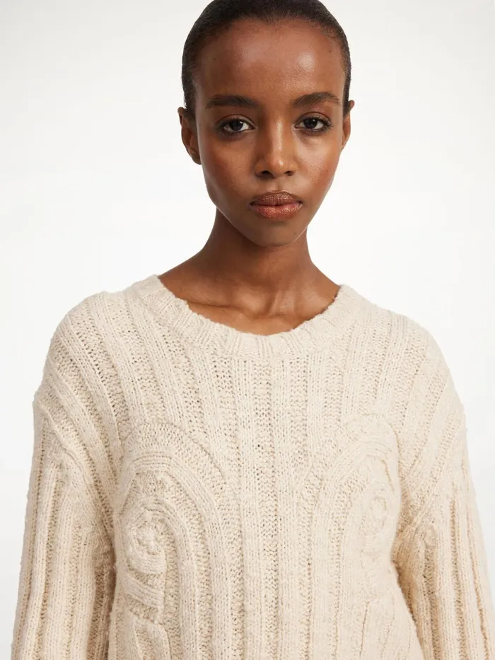 Knitwear Women By Malene Birger Cirra Ribbed Sweater Oyster Gray Knitwear Women By Malene Birger Cirra Ribbed Sweater Oyster Gray
