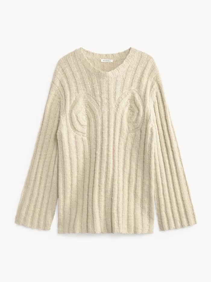 Knitwear Women By Malene Birger Cirra Ribbed Sweater Oyster Gray Knitwear Women By Malene Birger Cirra Ribbed Sweater Oyster Gray