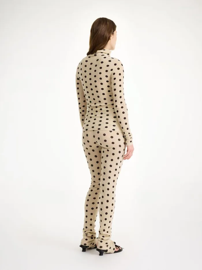 Knitwear Women By Malene Birger Fioria Turtleneck Wool Sweater Graphic Flower