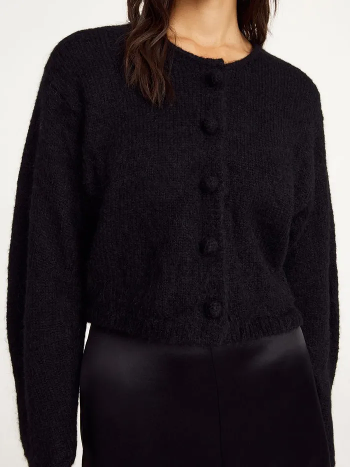 Knitwear Women By Malene Birger Zharea Woolblend Cardigan Black Knitwear Women By Malene Birger Zharea Woolblend Cardigan Black