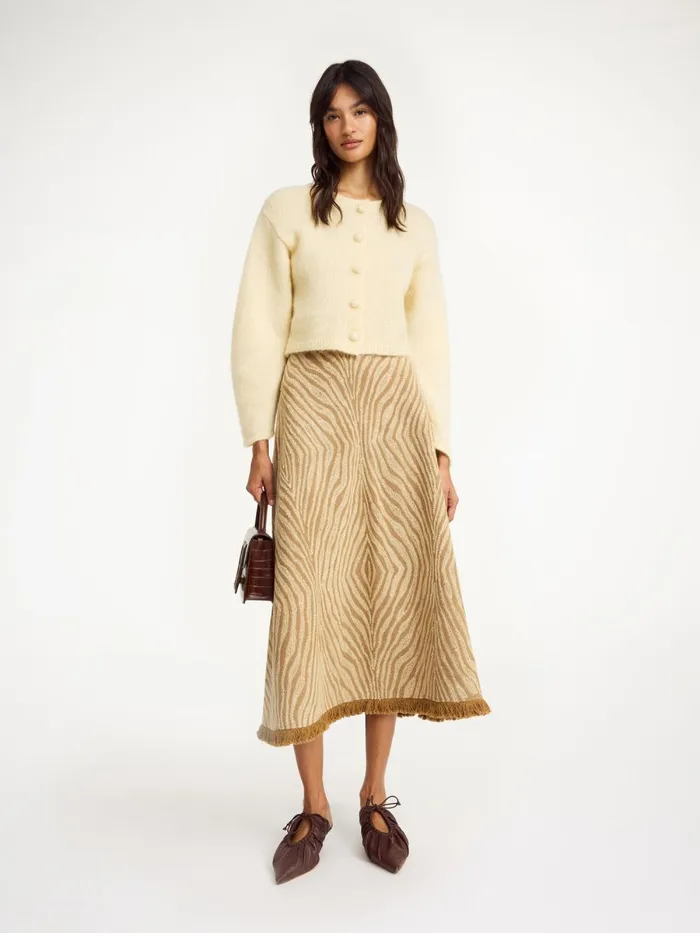 Knitwear Women By Malene Birger Zharea Woolblend Cardigan Sea Mist