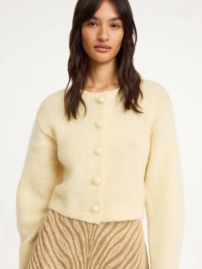 Knitwear Women By Malene Birger Zharea Woolblend Cardigan Sea Mist