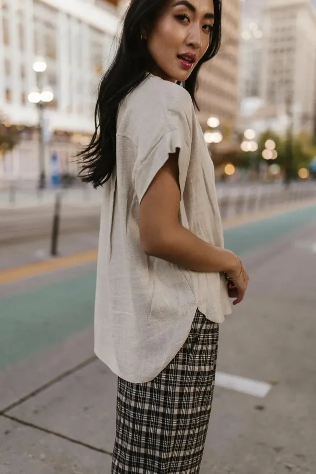 Kylar Collared Top In Ivory Ivory Women Bohme Tops