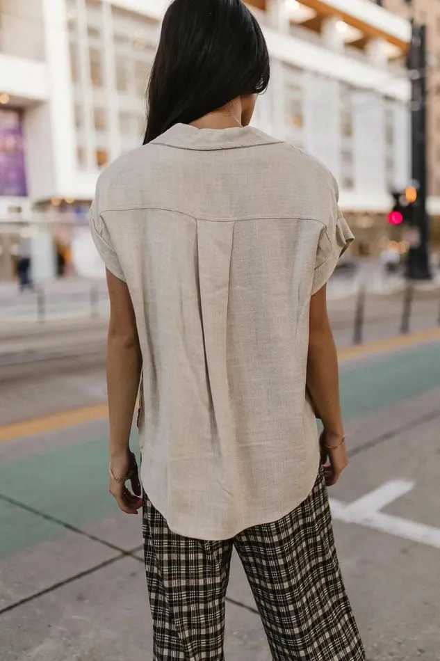 Kylar Collared Top In Ivory Ivory Women Bohme Tops