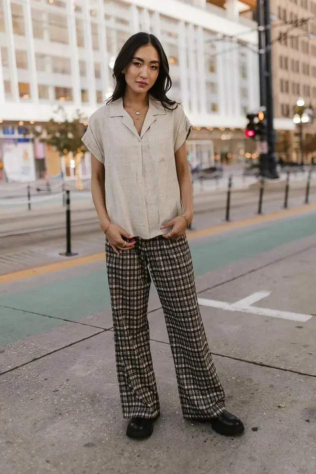 Kylar Collared Top In Ivory Ivory Women Bohme Tops