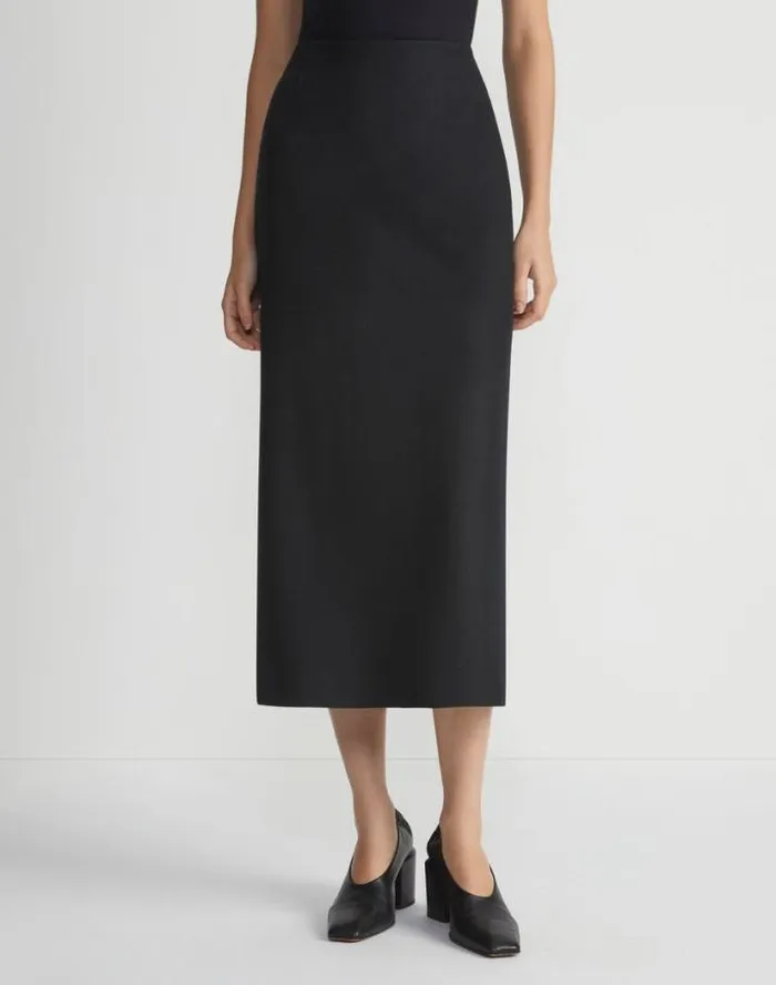 Lafayette 148 New York Boiled WoolCashmere Jersey Pencil Skirt Black Ready To Wear Skirts
