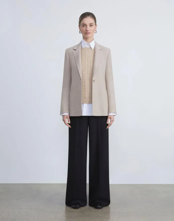Lafayette 148 New York Cashmere Cable Sweater Blue Iris Ready To Wear Sweaters and Knits