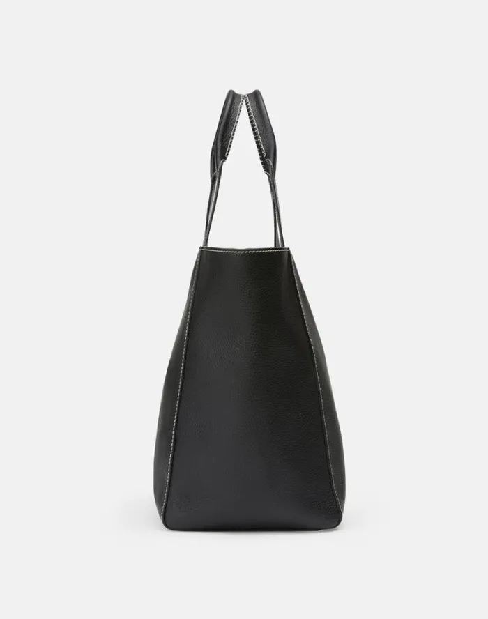 Lafayette 148 New York Grained Calfskin Leather L Tote Black HandbagsReady To Wear Suits