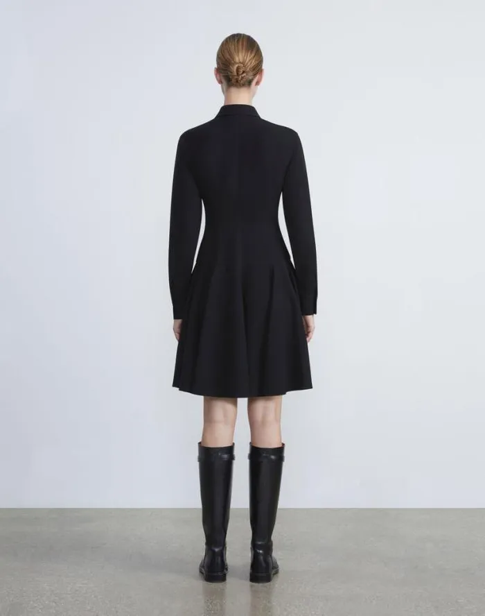Lafayette 148 New York Responsible Finesse Crepe Shirtdress Black Ready To Wear Dresses