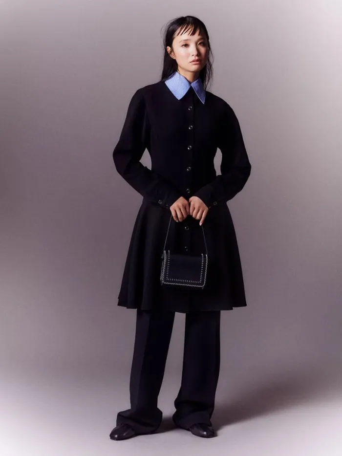 Lafayette 148 New York Responsible Finesse Crepe Shirtdress Black Ready To Wear Dresses