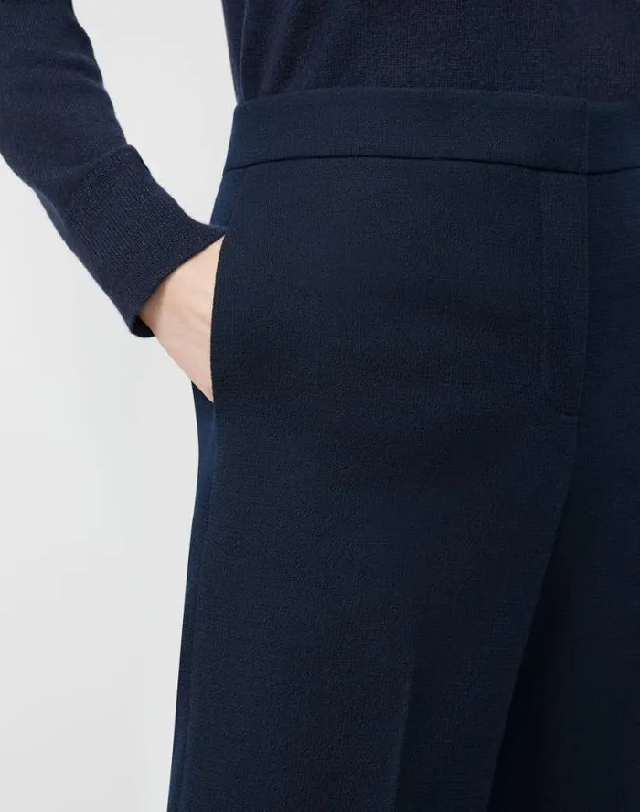 Lafayette 148 New York Responsible Wool Nouveau Crepe Dalton Pant Black Ready To Wear Pants and Shorts