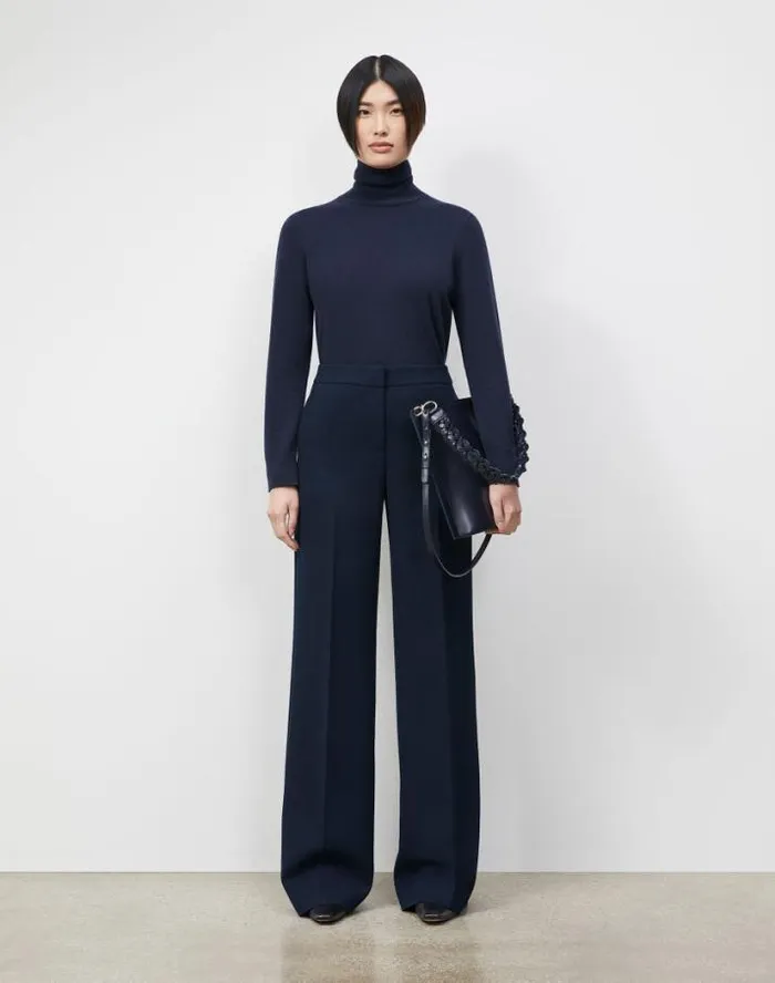 Lafayette 148 New York Responsible Wool Nouveau Crepe Dalton Pant Black Ready To Wear Pants and Shorts