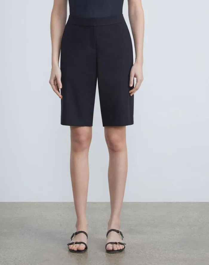 Lafayette 148 New York Stretch Twill Manhattan Bermuda Short Black Ready To Wear Pants and Shorts