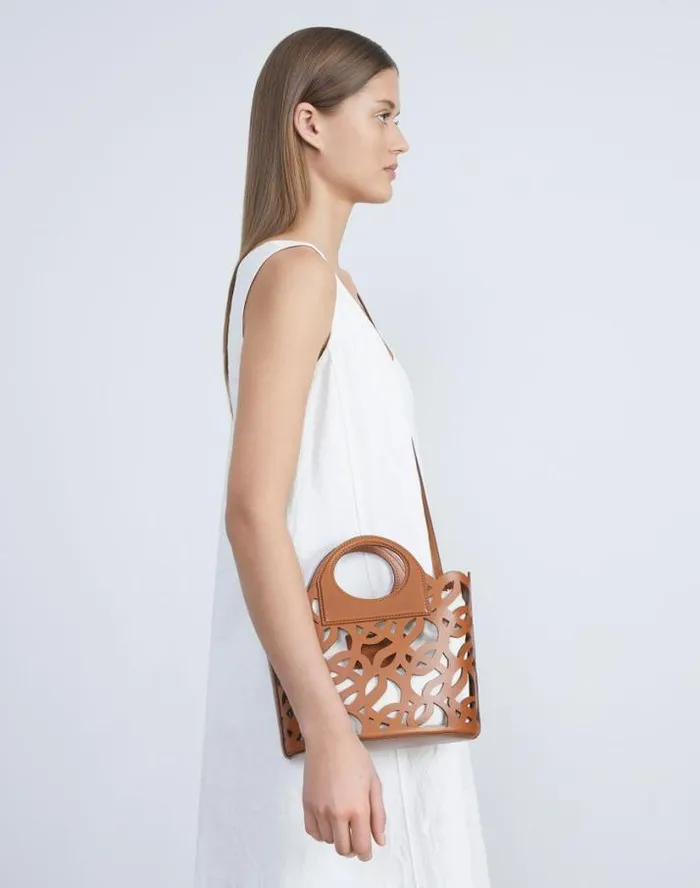 Lafayette 148 New York Vachetta Leather 8 Knot Basket BagMini Copper HandbagsAccessories Crossbodies