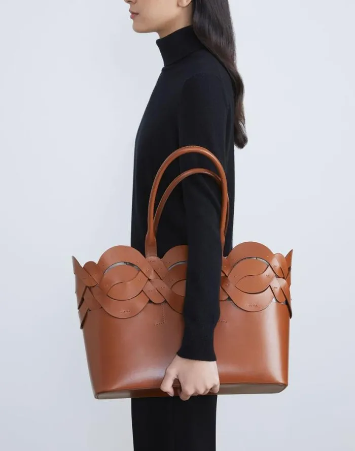 Lafayette 148 New York Vachetta Leather 8 Knot ToteLarge Copper HandbagsAccessories Leather Accessories