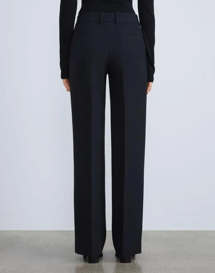 Lafayette 148 New York WoolSilk Crepe Sullivan Pant Black Ready To Wear Pants and Shorts