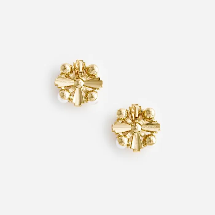 Large Gold Encrusted Earrings Women Self Portrait Jewellery Large Gold Encrusted Earrings Women Self Portrait Jewellery
