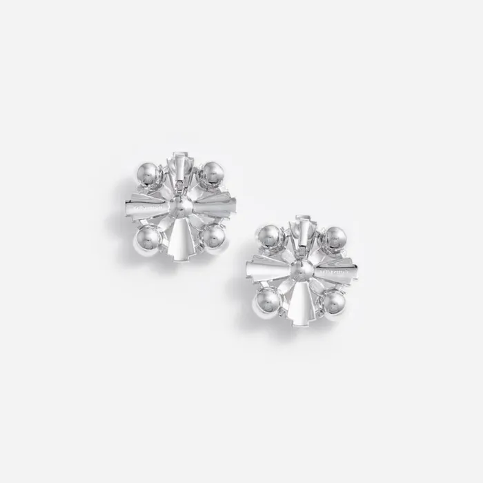 Large Silver Encrusted Earrings Women Self Portrait Jewellery Large Silver Encrusted Earrings Women Self Portrait Jewellery
