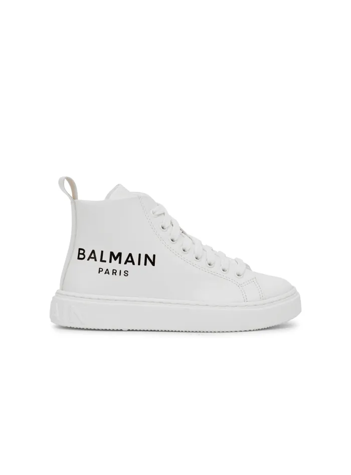 Leather Hightop Trainers White Kids Balmain
