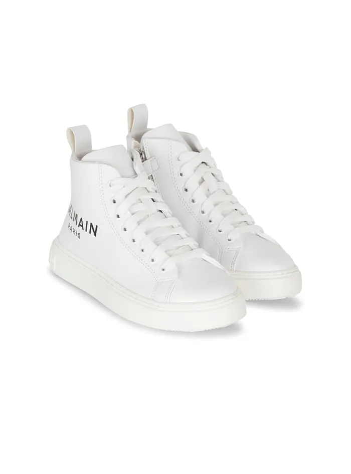 Leather Hightop Trainers White Kids Balmain