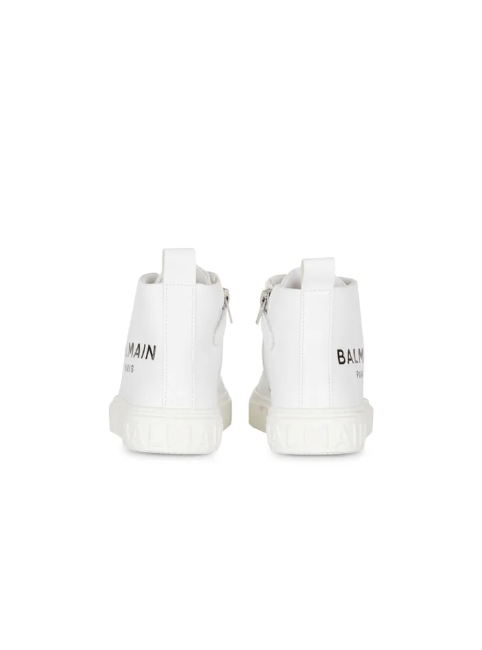 Leather Hightop Trainers White Kids Balmain