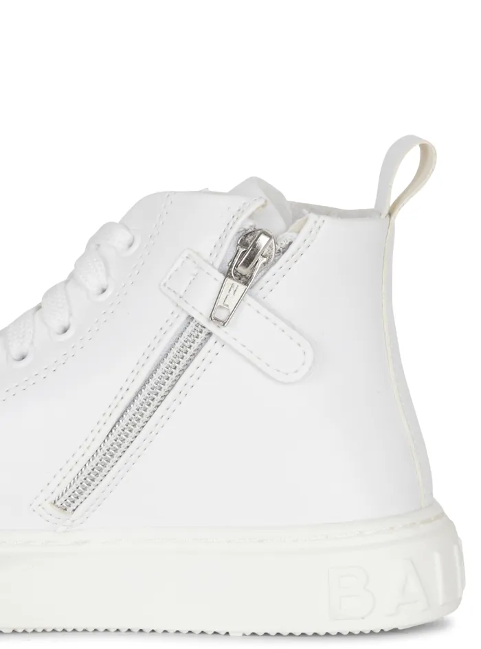 Leather Hightop Trainers White Kids Balmain