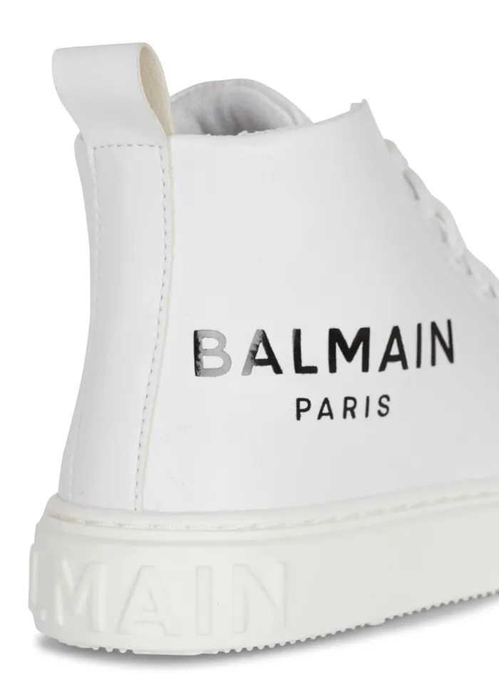 Leather Hightop Trainers White Kids Balmain
