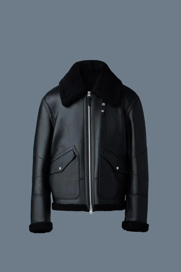 Leather Jackets Men Mackage ATLASSH Shearling And Leather Aviatorstyle Jacket Mint Leather Jackets Men Mackage ATLASSH Shearling And Leather Aviatorstyle Jacket Mint