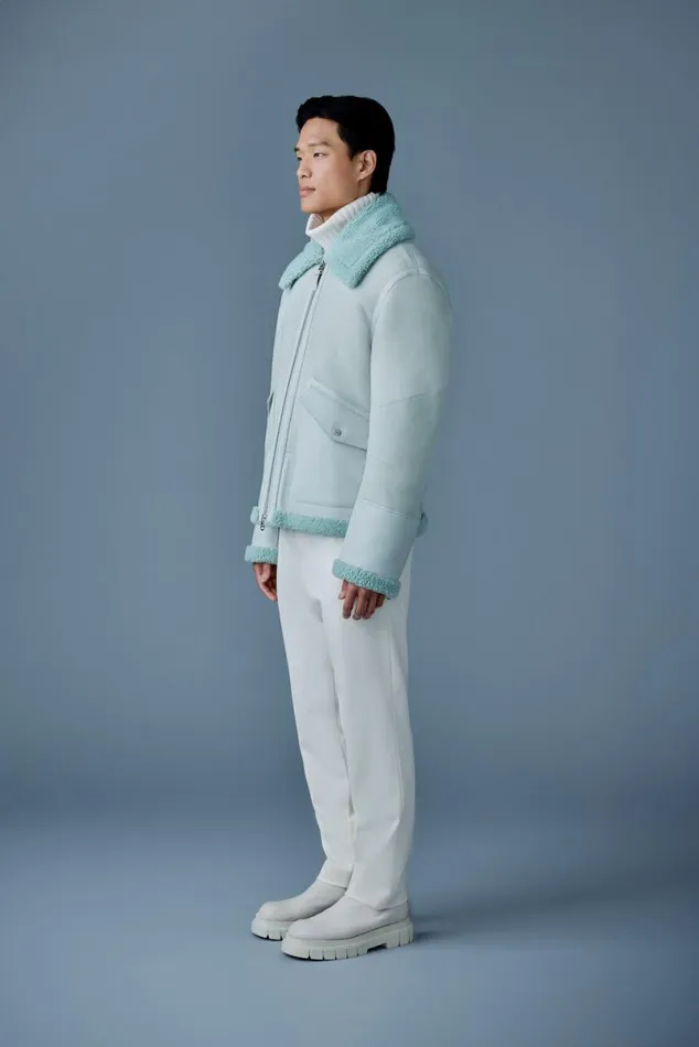 Leather Jackets Men Mackage ATLASSH Shearling And Leather Aviatorstyle Jacket Mint Leather Jackets Men Mackage ATLASSH Shearling And Leather Aviatorstyle Jacket Mint