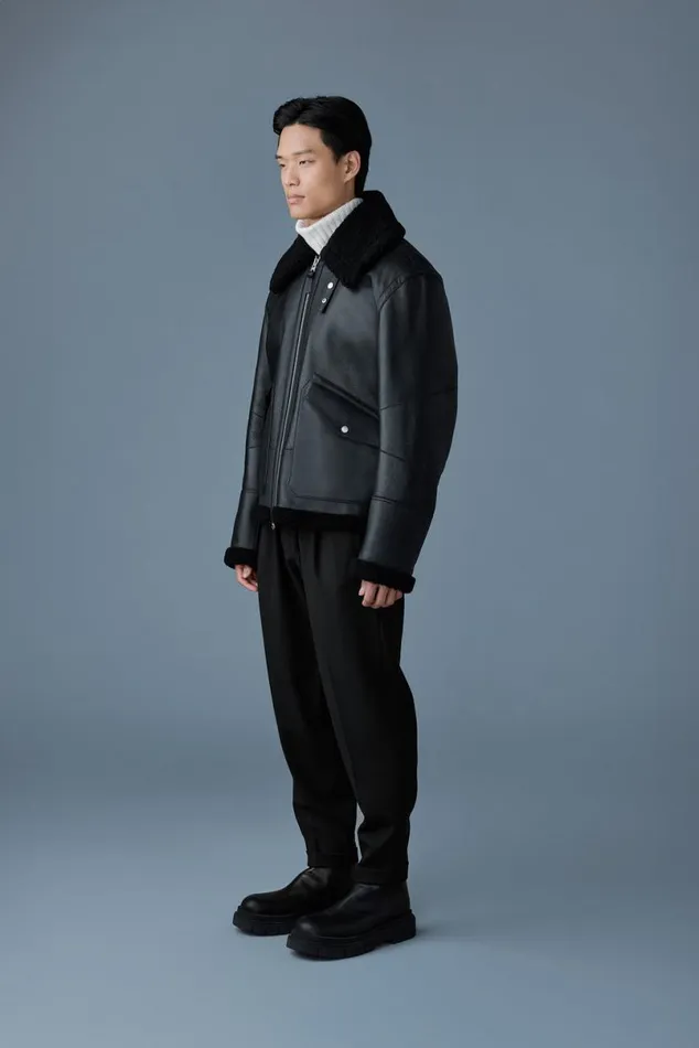 Leather Jackets Men Mackage ATLASSH Shearling And Leather Aviatorstyle Jacket Mint Leather Jackets Men Mackage ATLASSH Shearling And Leather Aviatorstyle Jacket Mint
